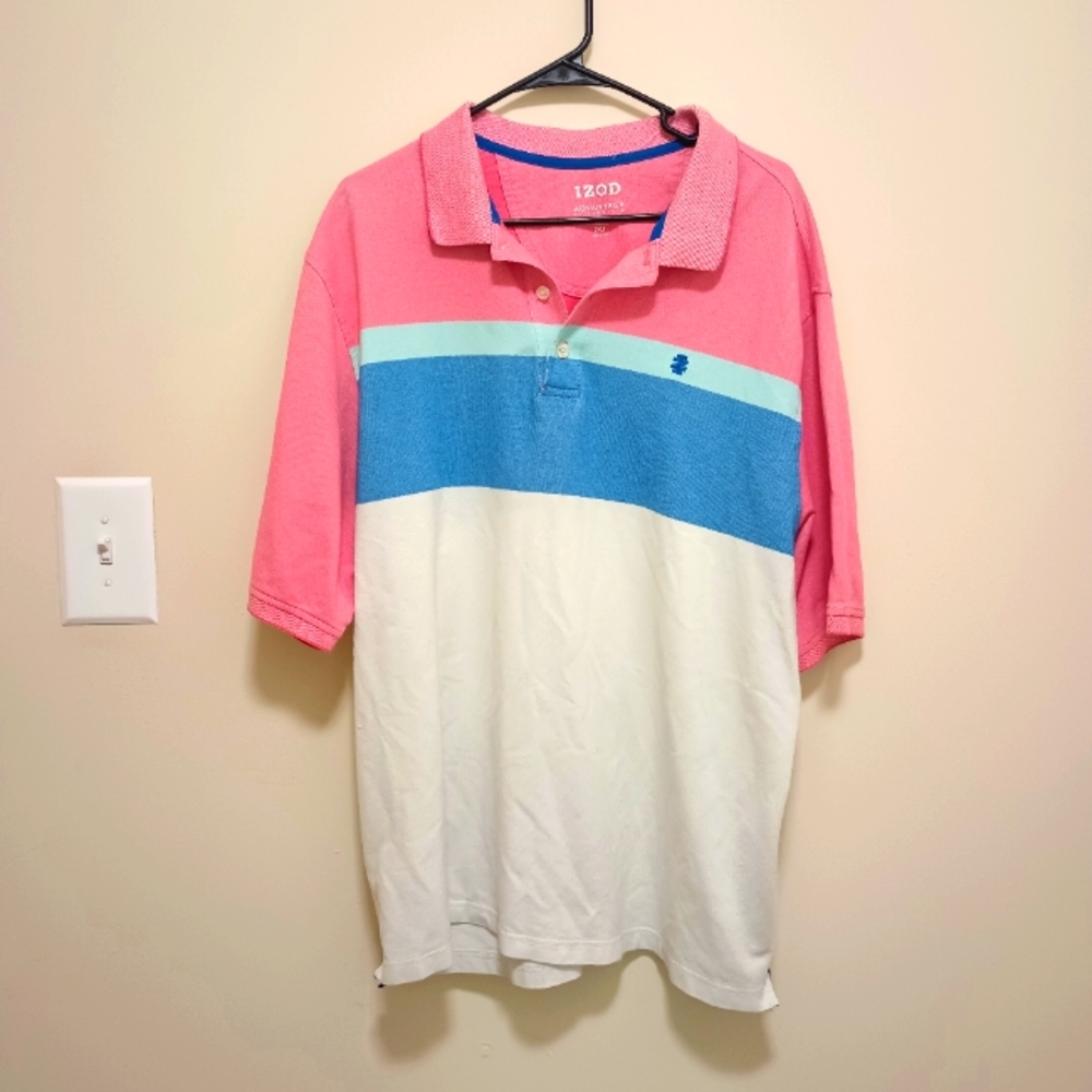 IZOD Advantage Performance Men's Color Block Polo Size 2 XLT